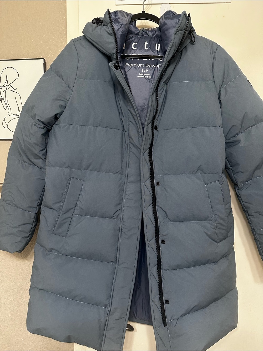 Sanctuary Premium Duck Down Puffer Jacket - Slate Blue